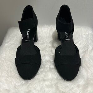 Anne Klein Black Heels Suede Sophistication